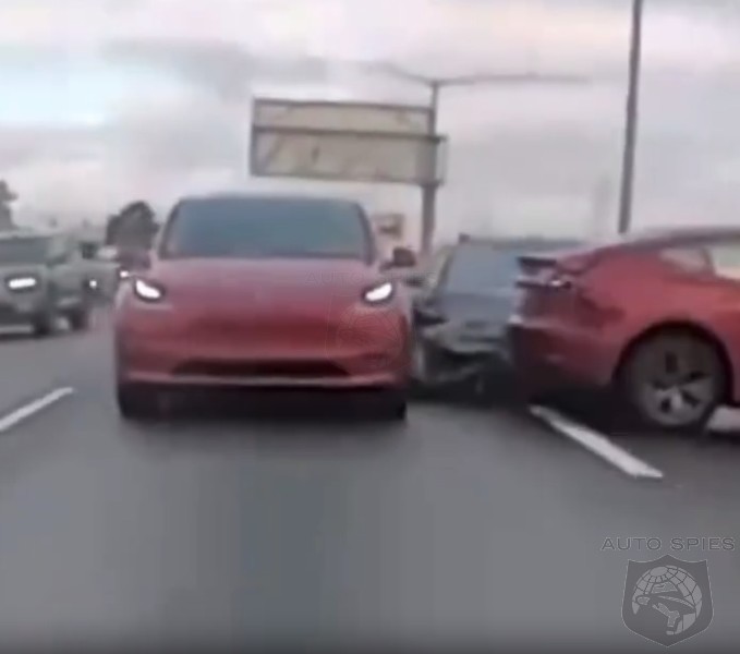 WATCH: 3 Teslas Tangle On California Freeway As Only Siblings Can